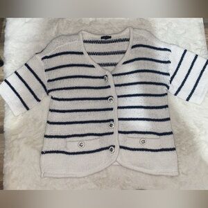 Talbots Black and White Knit Cardigan